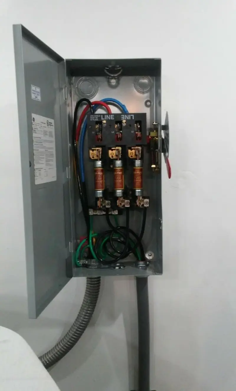 Three-phase disconnect switch installed for Smoke Detector Installation in Glenwood Springs